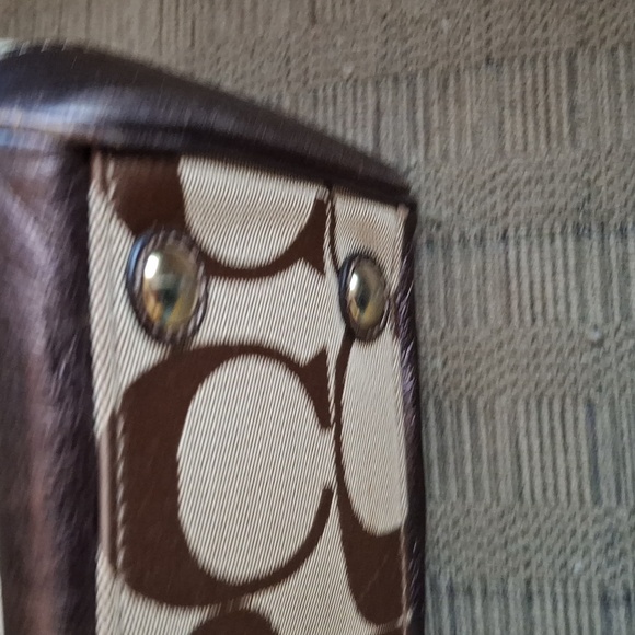Coach Brown Tote Bag with Scarf Accent - Picture 6 of 11